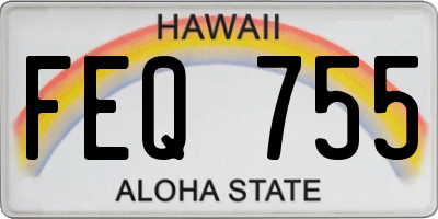 HI license plate FEQ755
