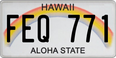 HI license plate FEQ771