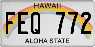 HI license plate FEQ772
