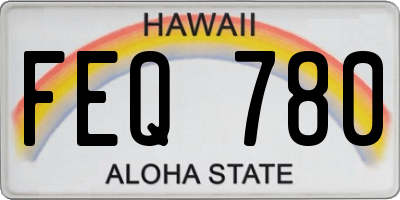 HI license plate FEQ780