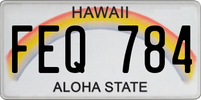 HI license plate FEQ784