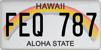 HI license plate FEQ787