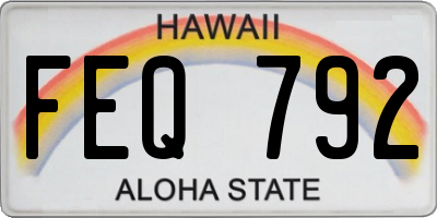 HI license plate FEQ792