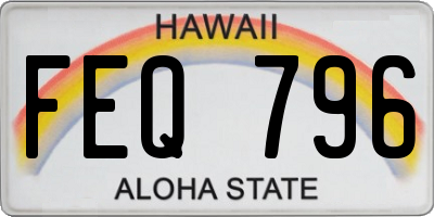 HI license plate FEQ796