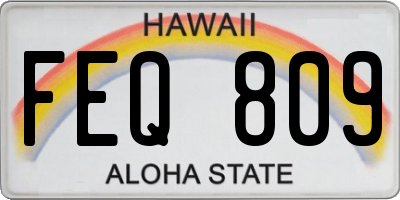 HI license plate FEQ809