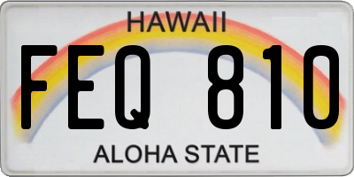 HI license plate FEQ810