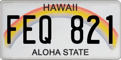 HI license plate FEQ821