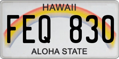 HI license plate FEQ830