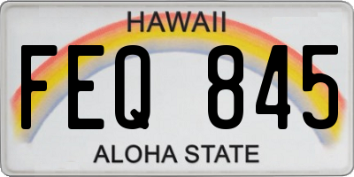 HI license plate FEQ845
