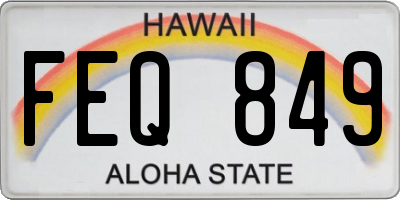 HI license plate FEQ849