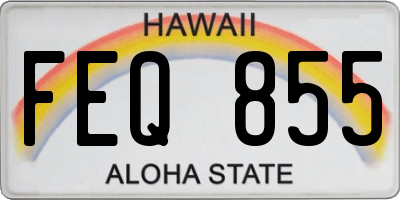 HI license plate FEQ855
