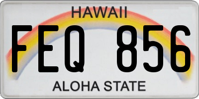 HI license plate FEQ856