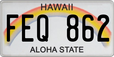 HI license plate FEQ862