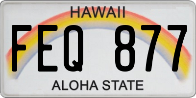 HI license plate FEQ877