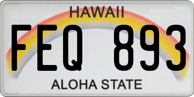 HI license plate FEQ893