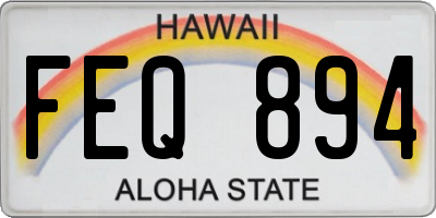 HI license plate FEQ894