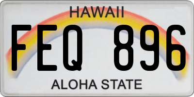 HI license plate FEQ896