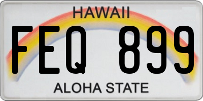 HI license plate FEQ899