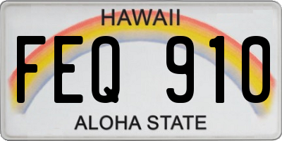 HI license plate FEQ910
