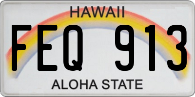 HI license plate FEQ913
