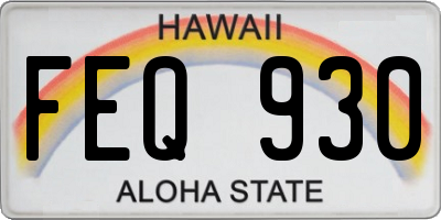HI license plate FEQ930