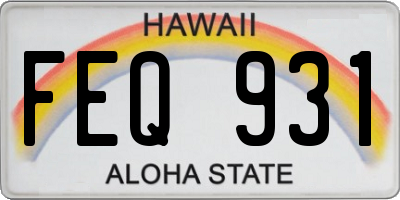 HI license plate FEQ931