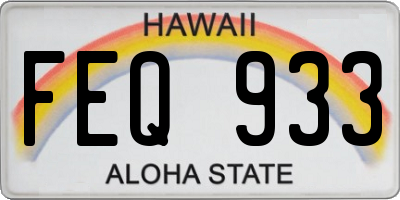 HI license plate FEQ933