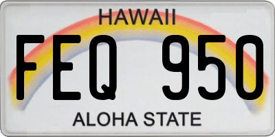 HI license plate FEQ950