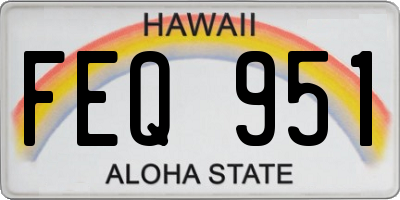 HI license plate FEQ951