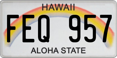 HI license plate FEQ957