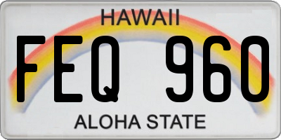 HI license plate FEQ960