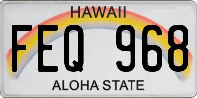 HI license plate FEQ968