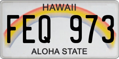 HI license plate FEQ973