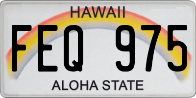 HI license plate FEQ975