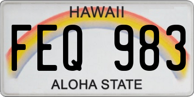 HI license plate FEQ983