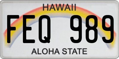 HI license plate FEQ989