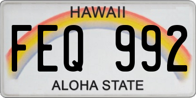 HI license plate FEQ992