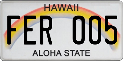 HI license plate FER005