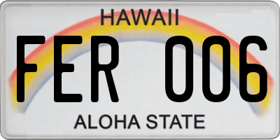 HI license plate FER006