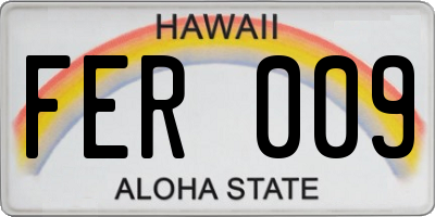 HI license plate FER009