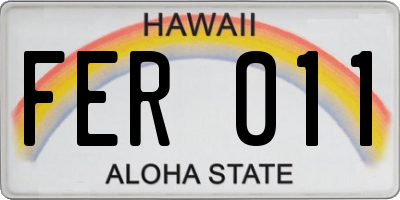 HI license plate FER011