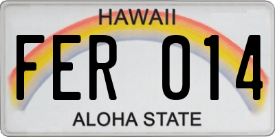 HI license plate FER014