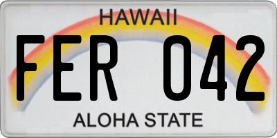 HI license plate FER042