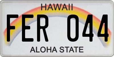 HI license plate FER044