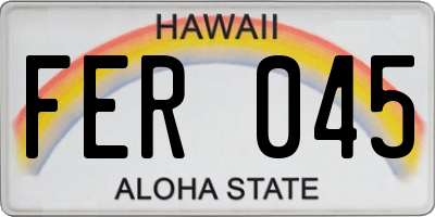 HI license plate FER045