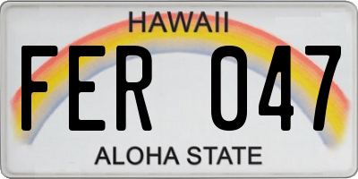 HI license plate FER047
