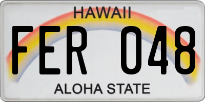 HI license plate FER048