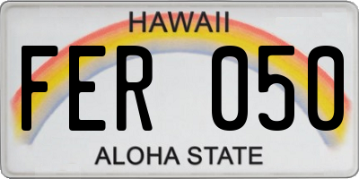 HI license plate FER050