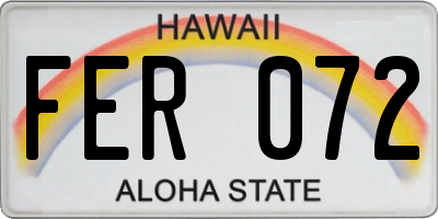 HI license plate FER072