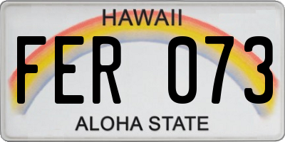 HI license plate FER073